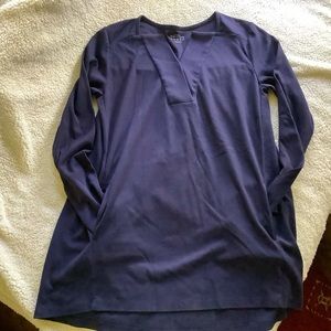 Land’s End navy blue long knit tunic top M nice!